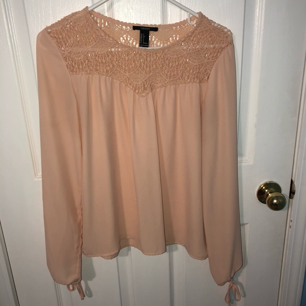 Forever 21 Long Sleeve Lace Blouse